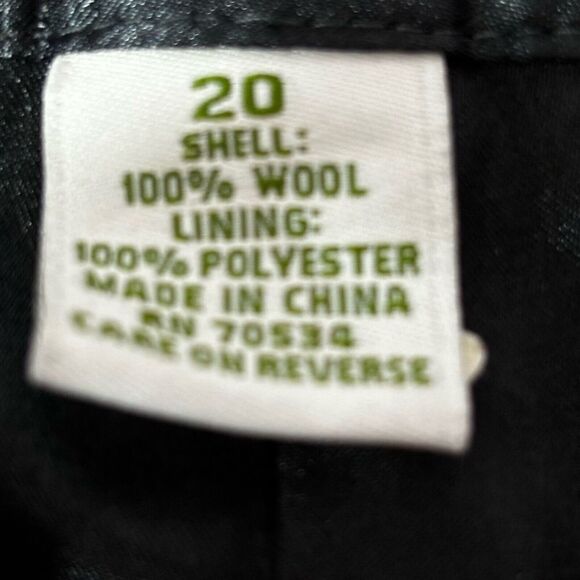 Orvis Slacks Womens Size 20 100% Wool Black Slash Pockets Lined Business Pants - Picture 6 of 13